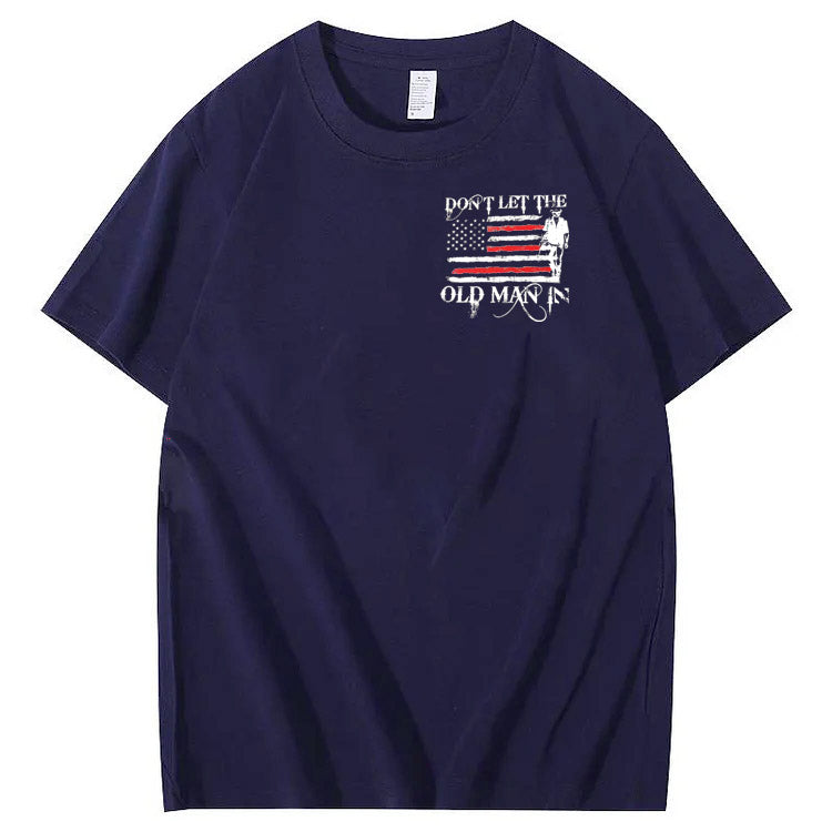 Vintage Don't Let The Old Man In Pattern 100&Cotton Print T-Shirt