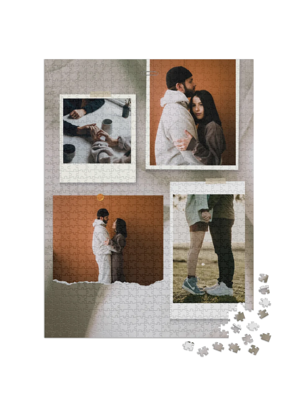 Print Photo Style Custom Photo Collage Jigsaw Puzzle (4 Photos, Portrait)