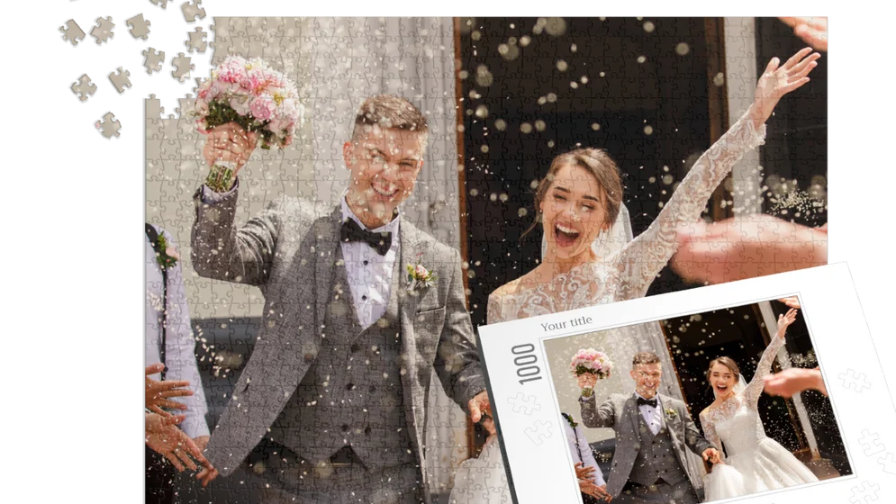 Wedding & Anniversary Custom Photo Jigsaw Puzzle (1 Photo, Landscape)