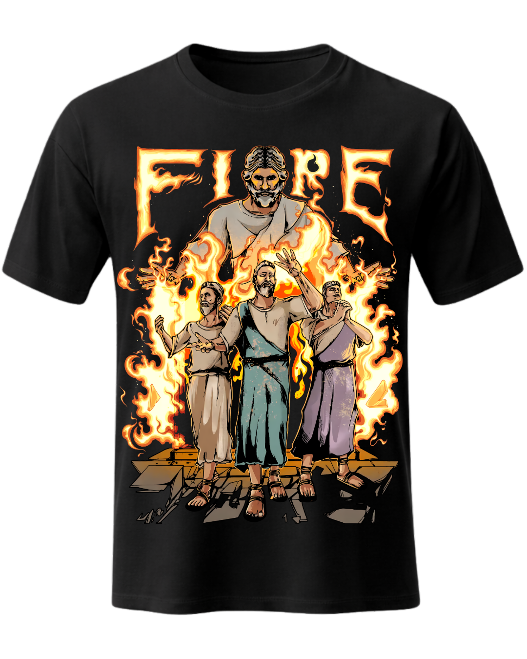Jesus in the Fire Daniel III Fire Trial Tee