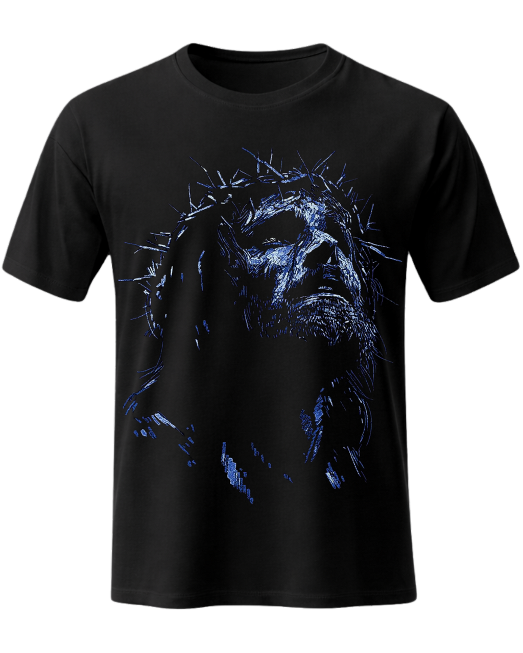 Jesus Christ Crown of Thorns Christian Faith Graphic T-Shirt