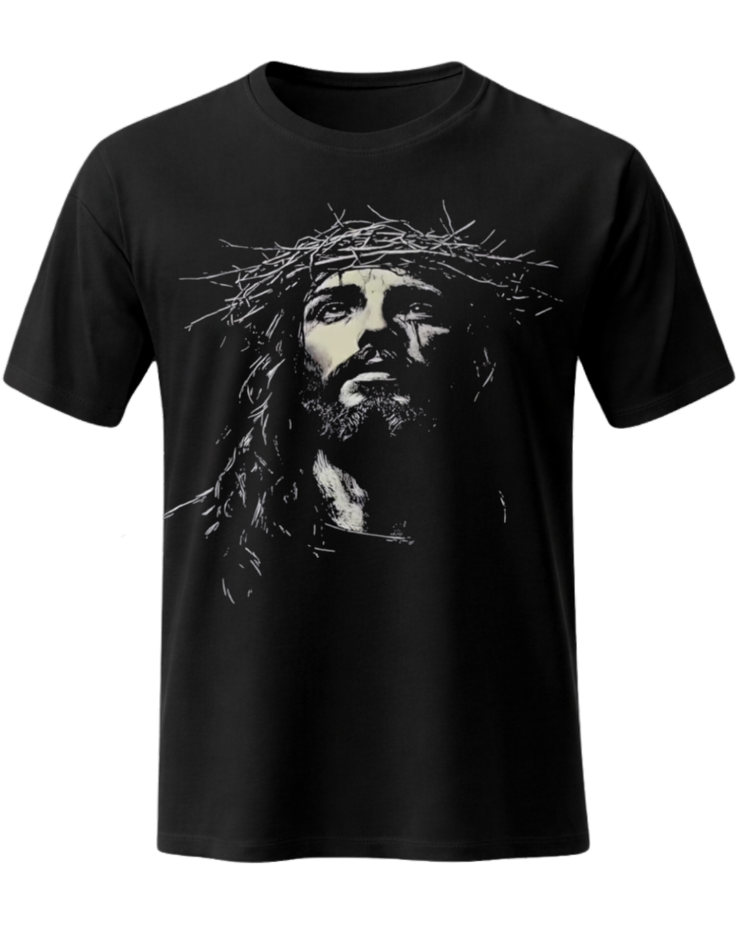 Jesus Christ Crown of Thorns Christian Graphic T-Shirt