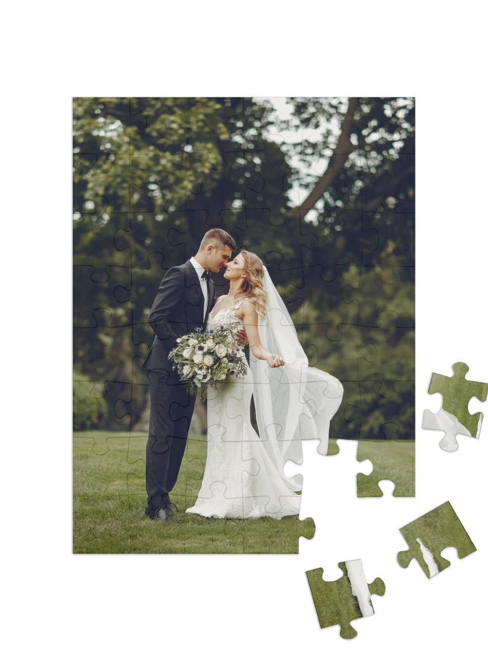 Wedding & Anniversary Custom Photo Jigsaw Puzzle (1 Photo, Portrait)