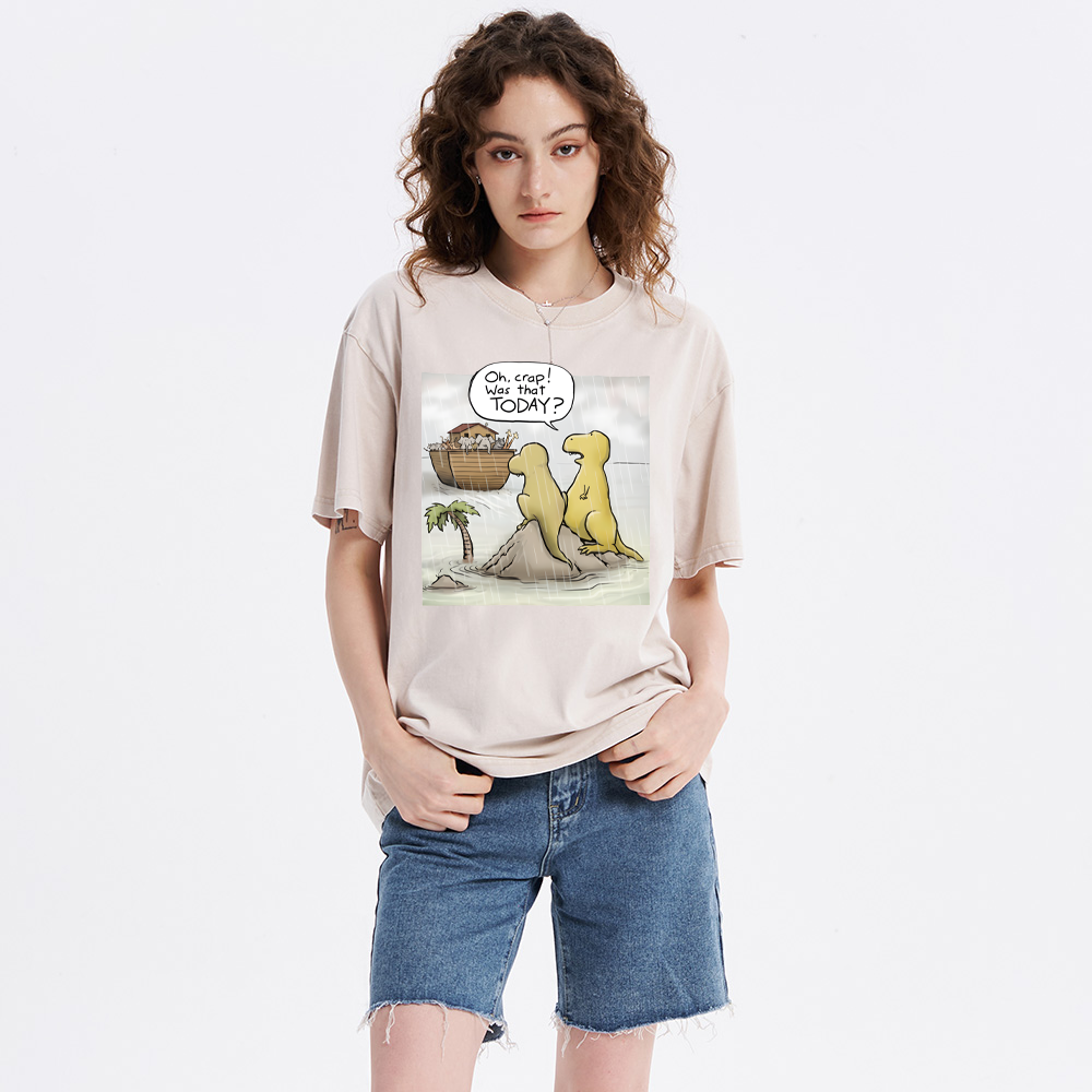 Jesus Saves The Funny Dinosaurs Christian Washed T-Shirt