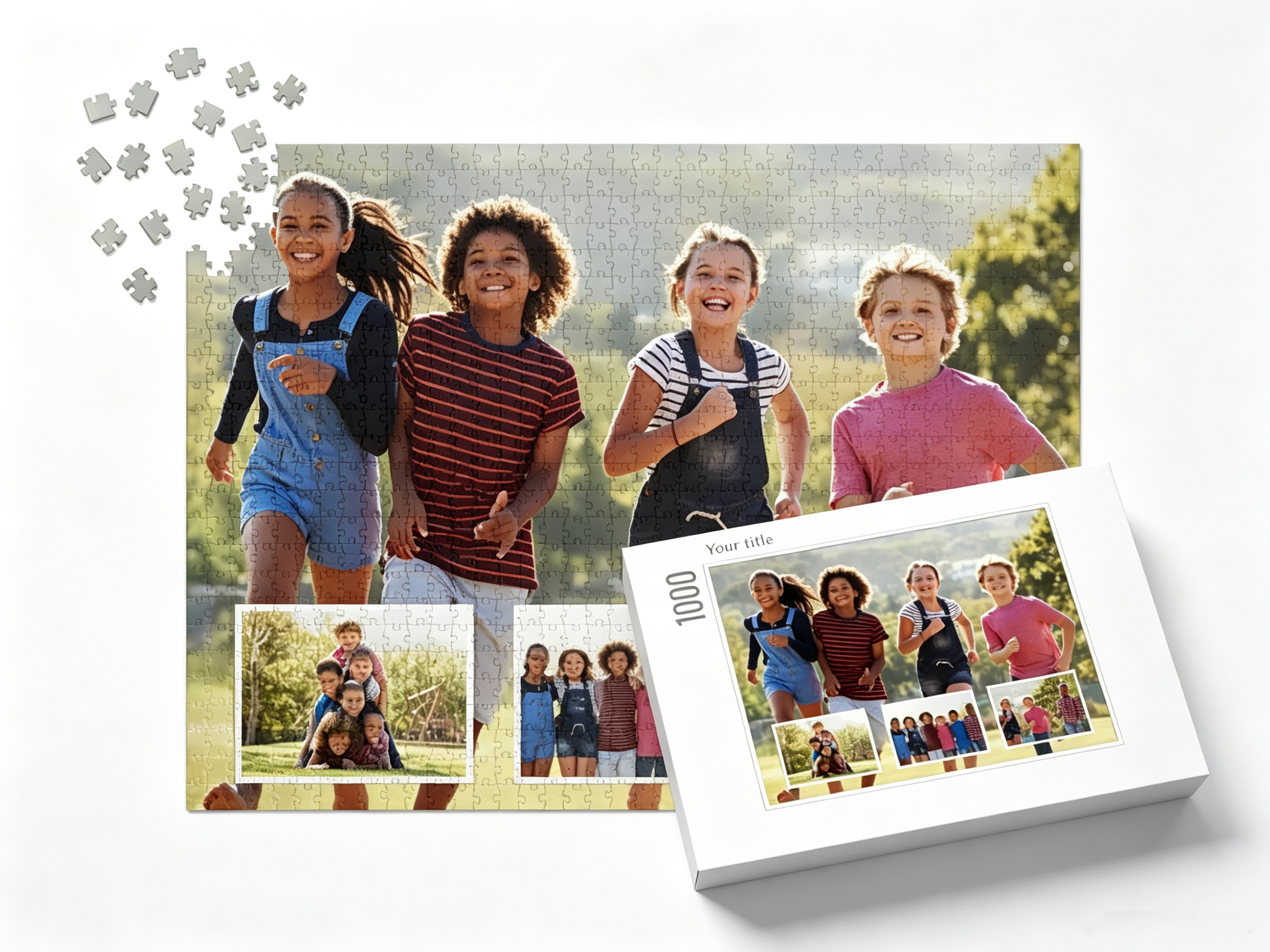 Pictures Inset Custom Photo Collage Jigsaw Puzzle (4 Photos, Landscape)
