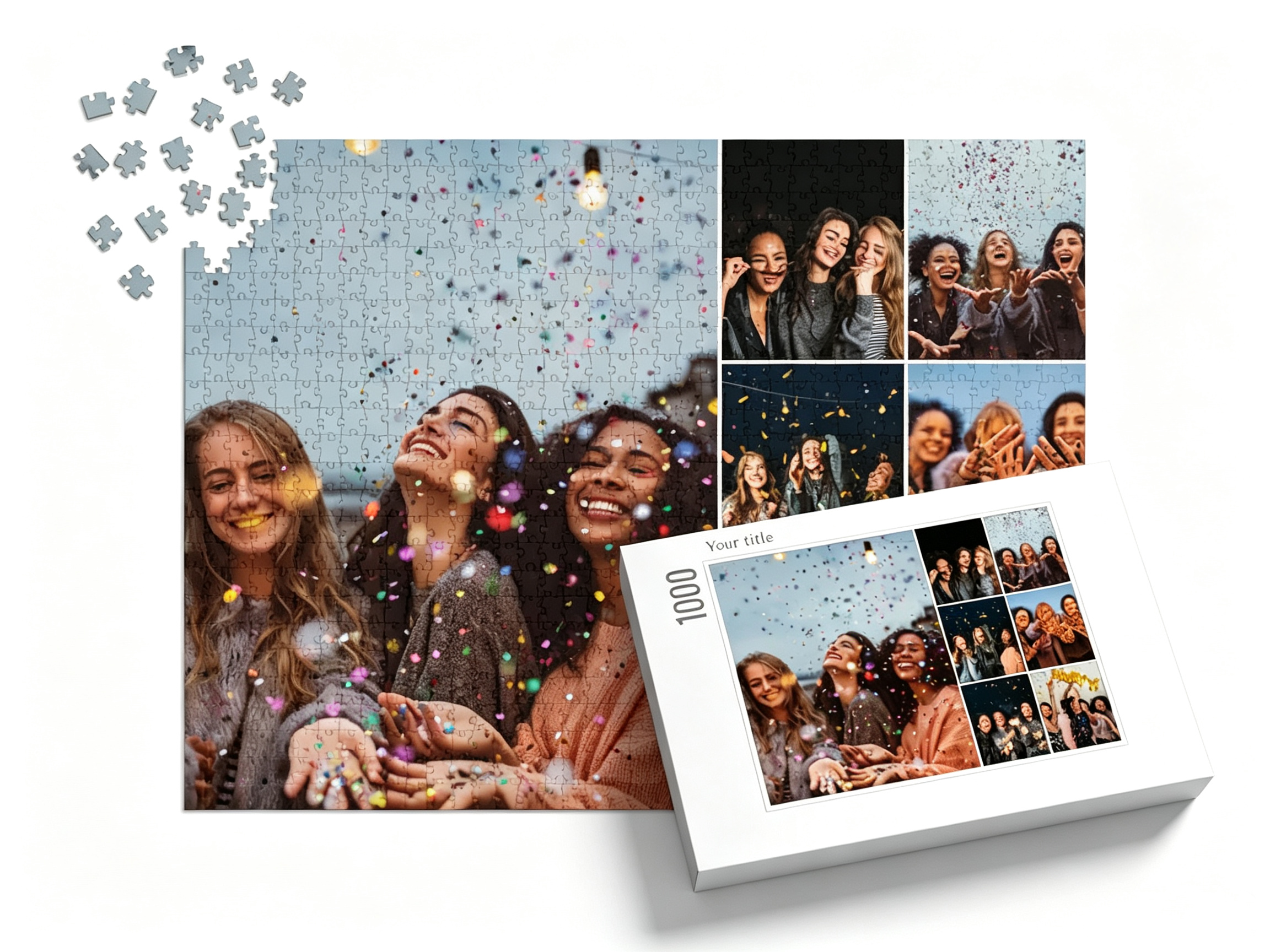 Custom Photo Collage Jigsaw Puzzle Vertical Photos (7 Photos, Landscape)
