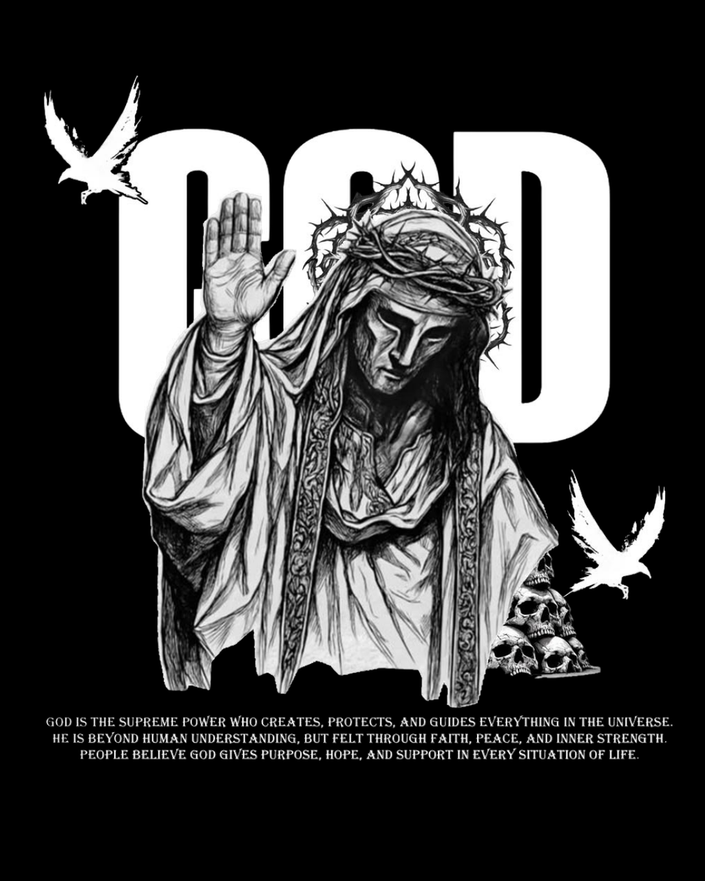 Christian Jesus God Graphic Tee Shirt