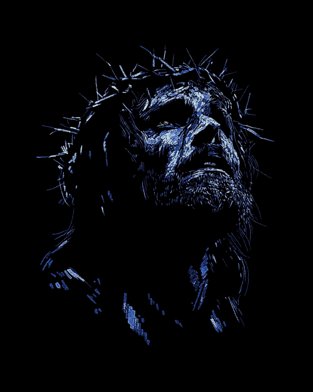Jesus Christ Crown of Thorns Christian Faith Graphic T-Shirt
