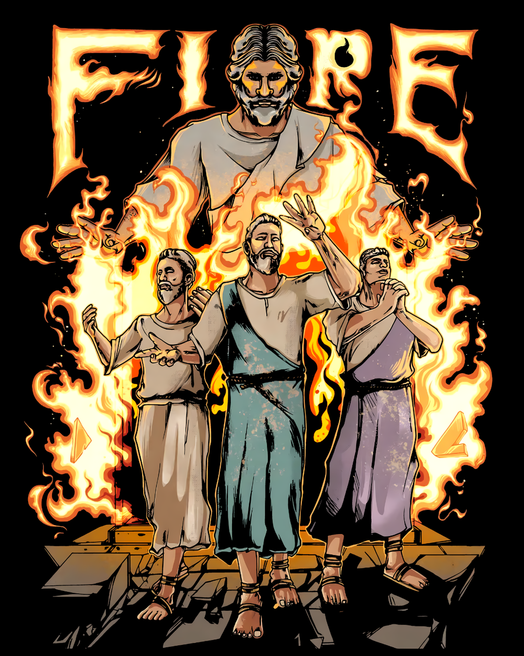 Jesus in the Fire Daniel III Fire Trial Tee