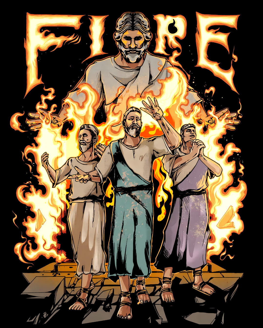 Jesus in the Fire Daniel III Fire Trial Tee