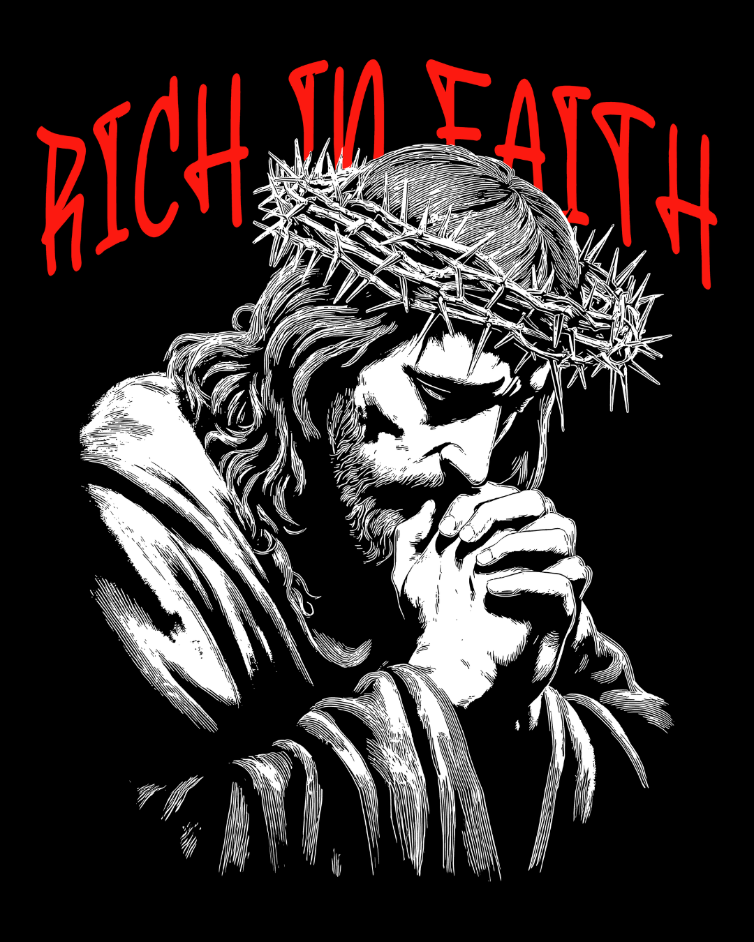 Christian Jesus Praying Graphic T-Shirt Unisex
