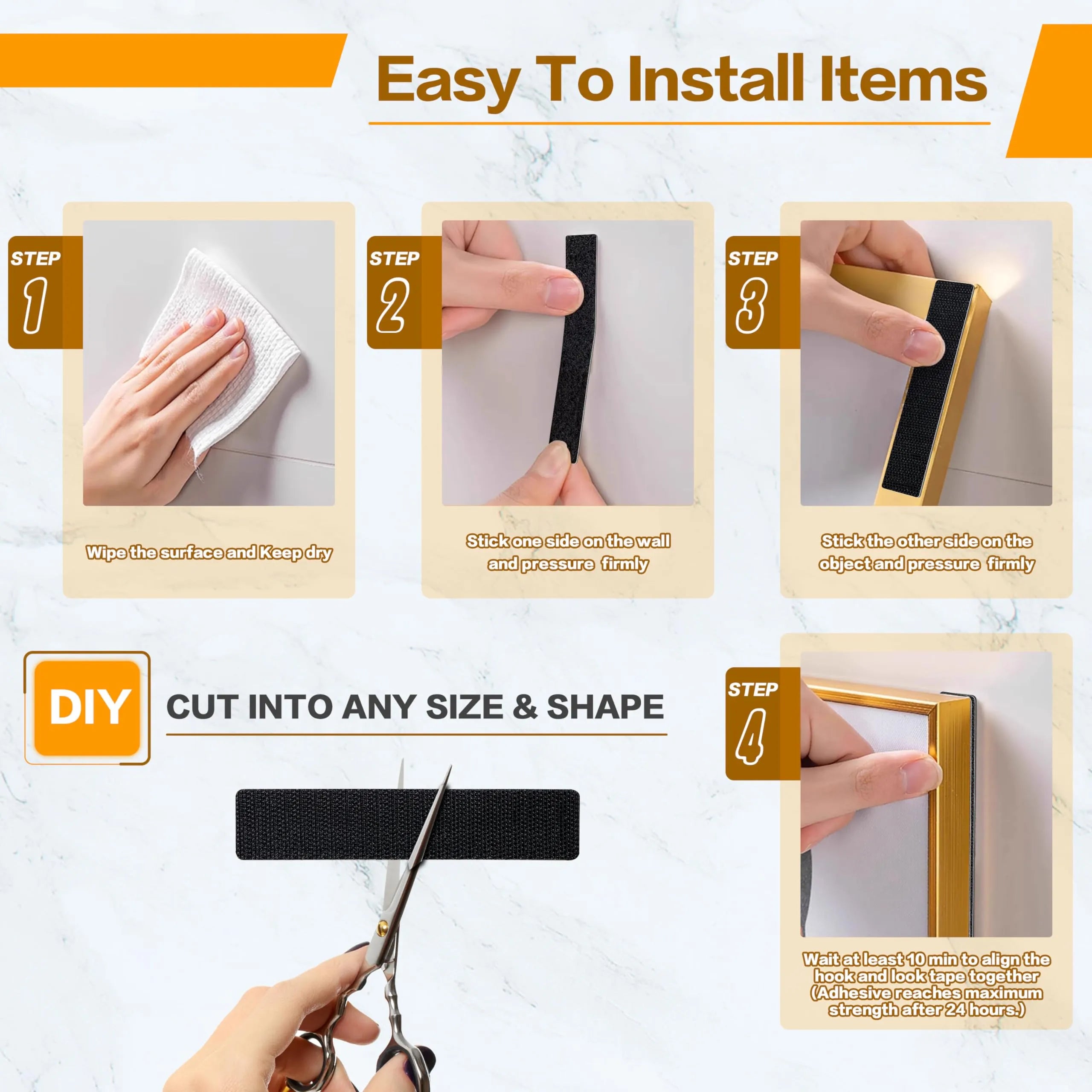 Heavy Duty Hook and Loop Strips with Adhesive