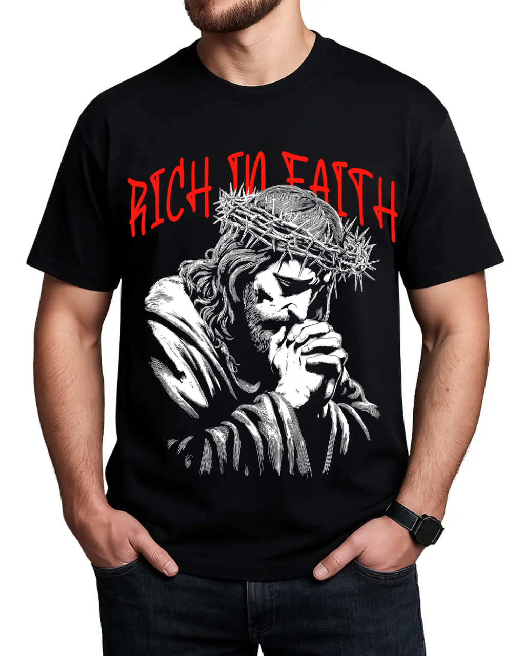 Christian Jesus Praying Graphic T-Shirt Unisex
