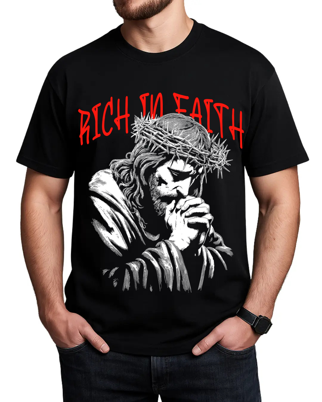 Christian Jesus Praying Graphic T-Shirt Unisex