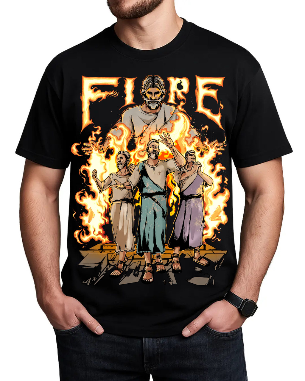 Jesus in the Fire Daniel III Fire Trial Tee
