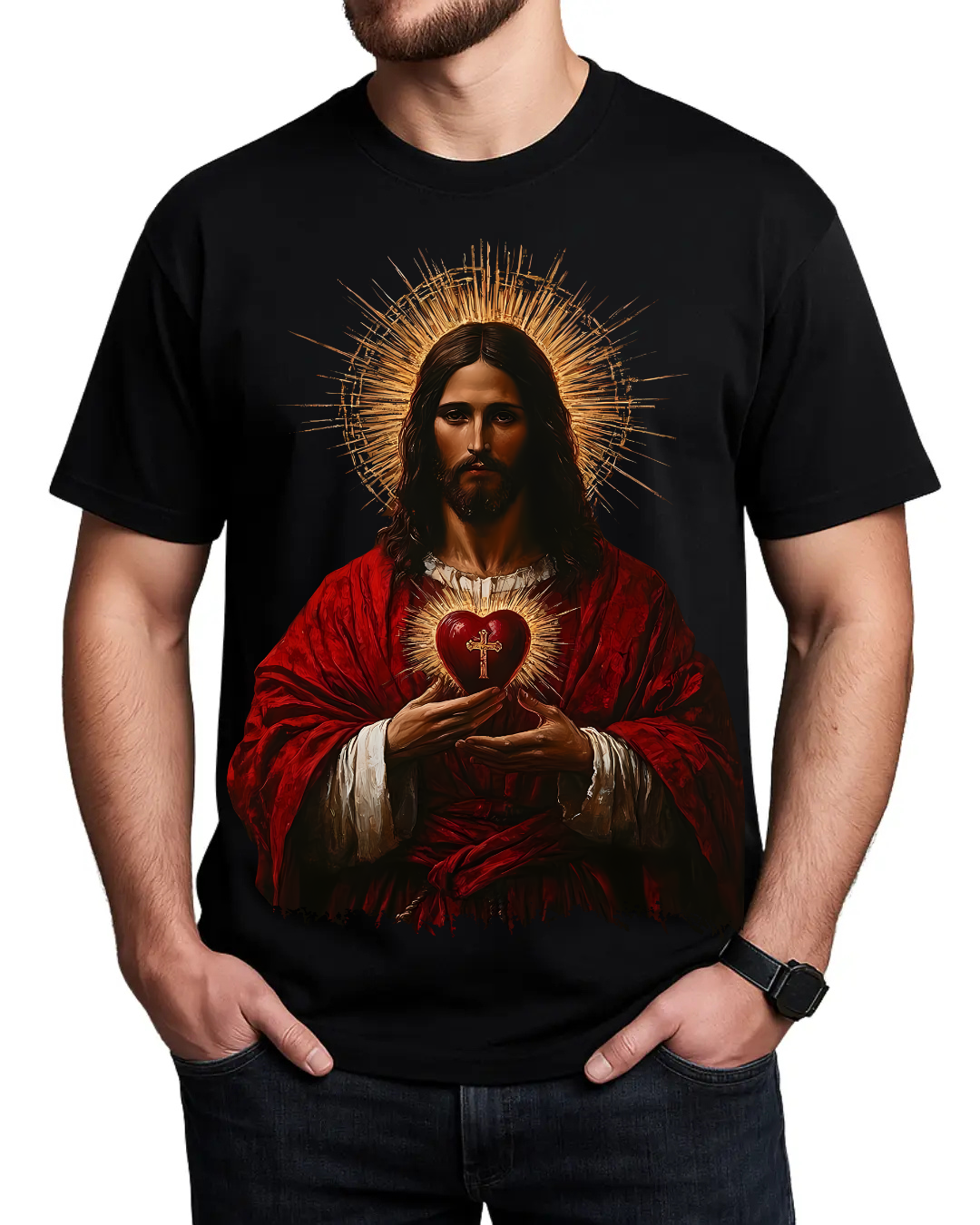 Jesus Sacred Heart Vintage Tee