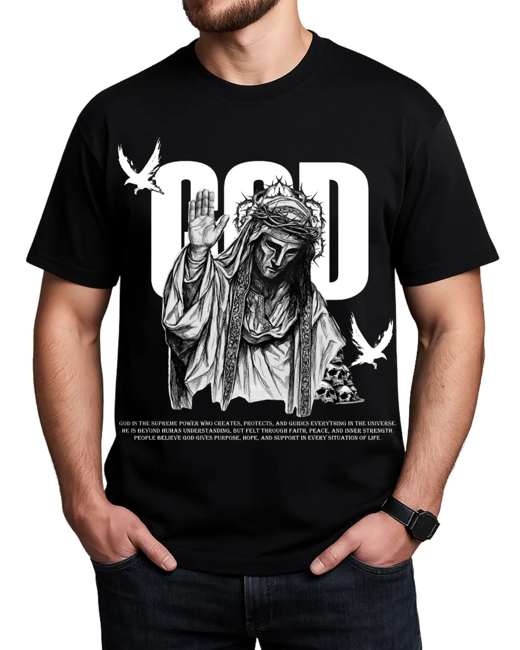 Christian Jesus God Graphic Tee Shirt