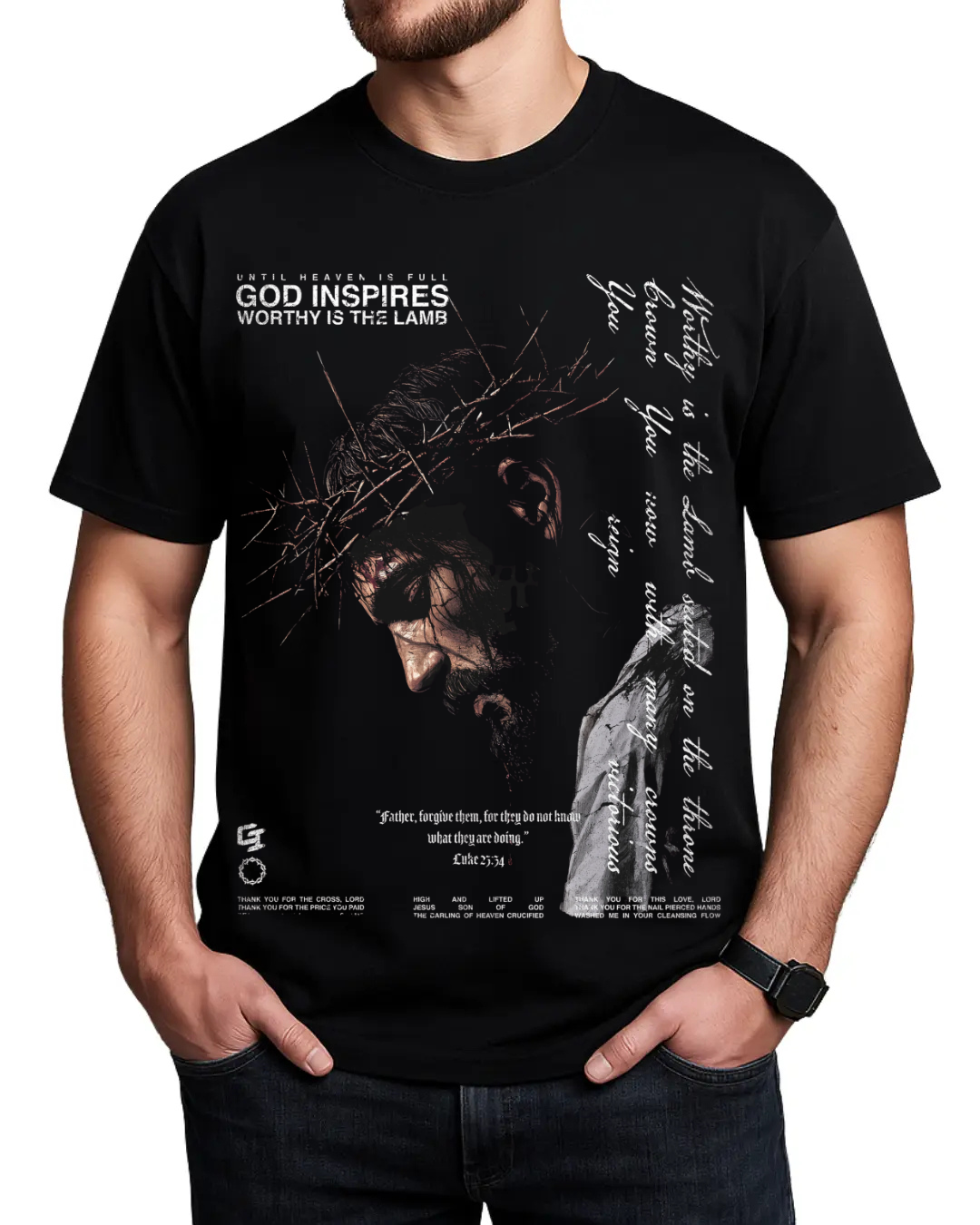 Christian Jesus Crown of Thorns Graphic Tee