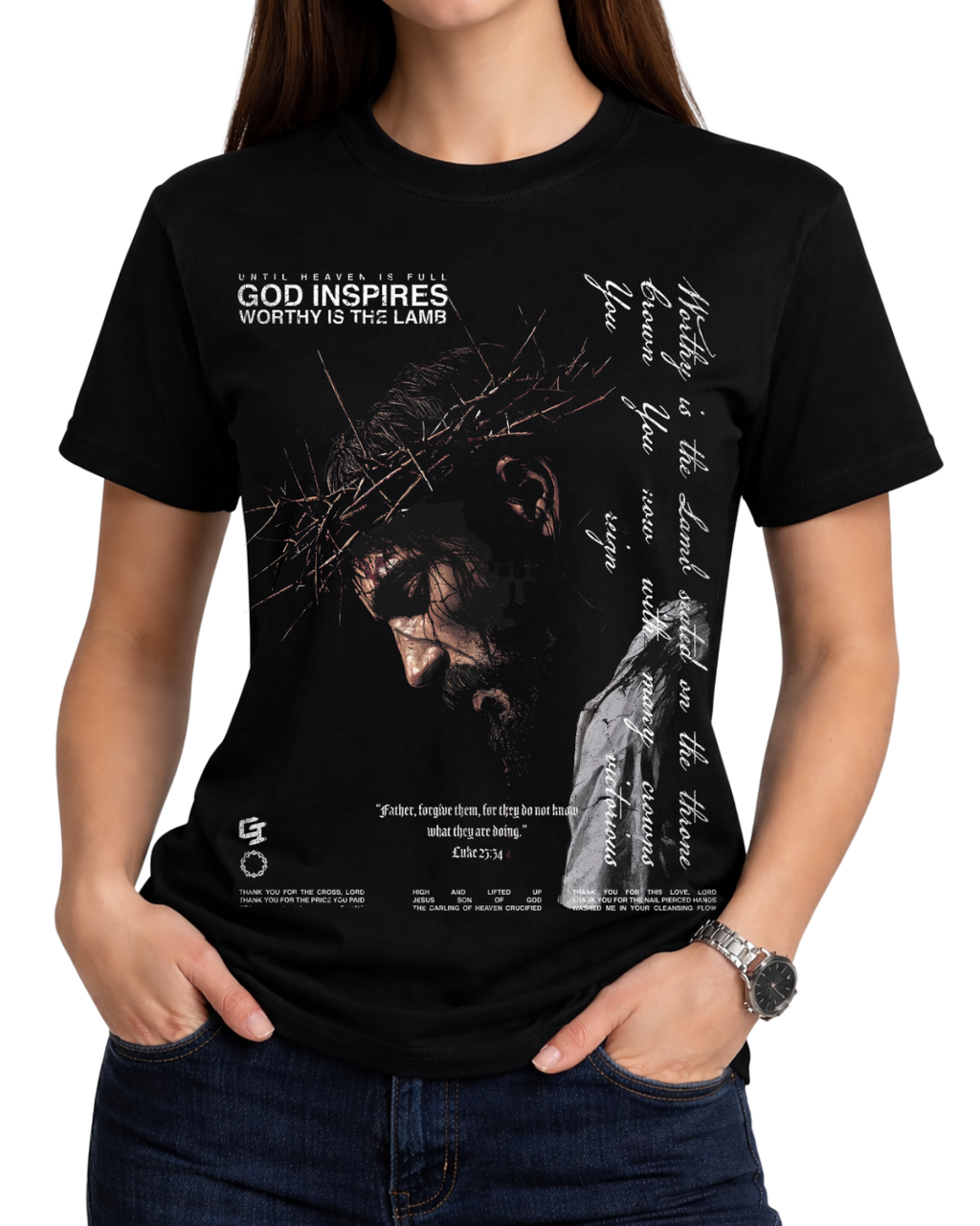 Christian Jesus Crown of Thorns Graphic Tee