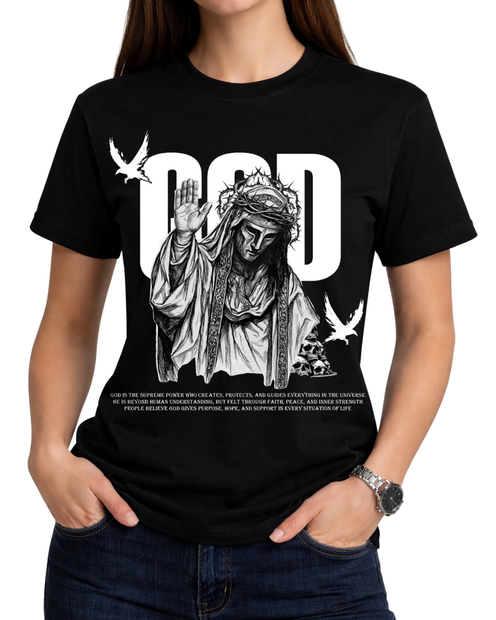 Christian Jesus God Graphic Tee Shirt