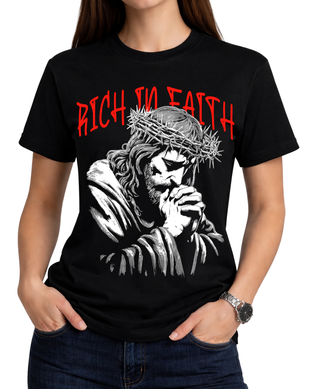 Christian Jesus Praying Graphic T-Shirt Unisex