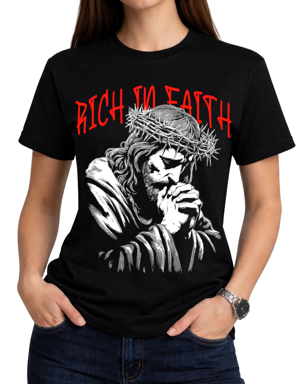 Christian Jesus Praying Graphic T-Shirt Unisex