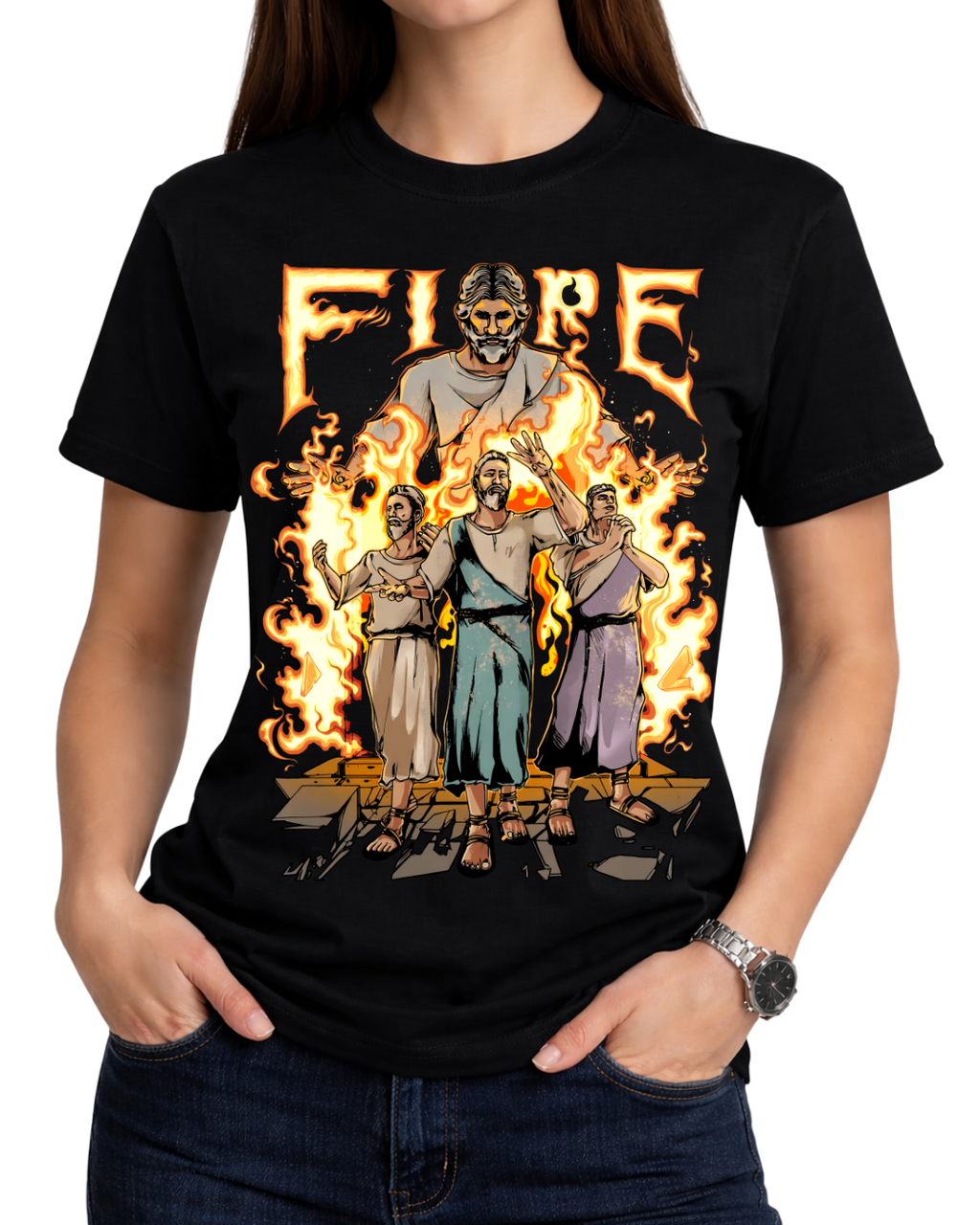 Jesus in the Fire Daniel III Fire Trial Tee