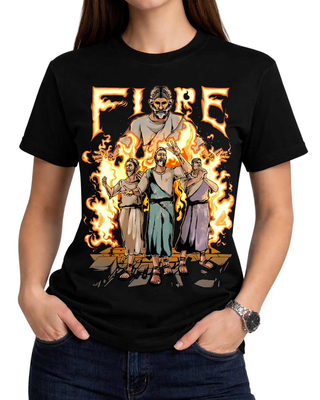 Jesus in the Fire Daniel III Fire Trial Tee
