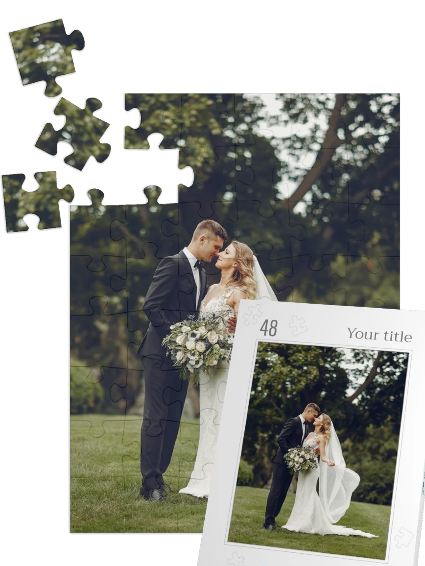 Wedding & Anniversary Custom Photo Jigsaw Puzzle (1 Photo, Portrait)