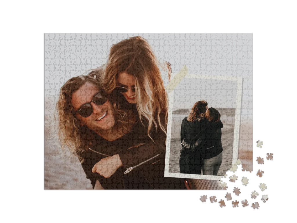 Poster Custom Photo Collage Jigsaw Puzzle (2 Photos, Landscape)