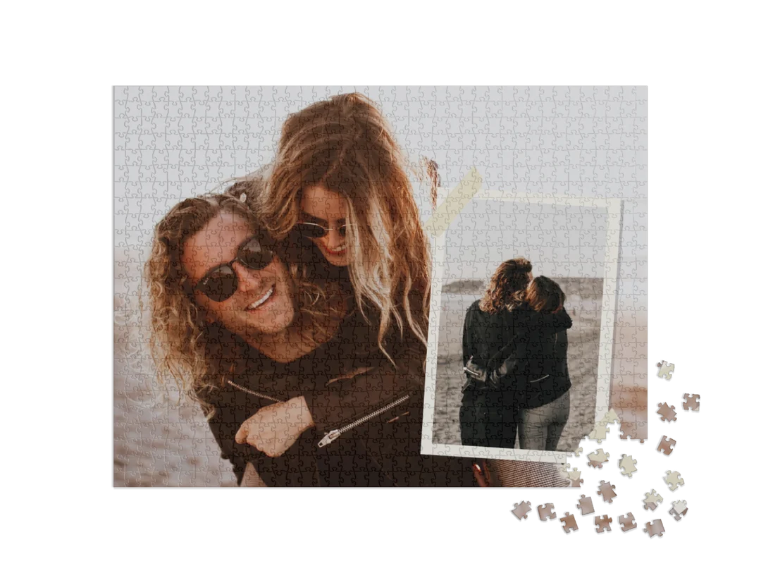 Poster Custom Photo Collage Jigsaw Puzzle (2 Photos, Landscape)