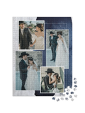 Blue & White Custom Photo Collage Jigsaw Puzzle (4 Photos, Portrait)