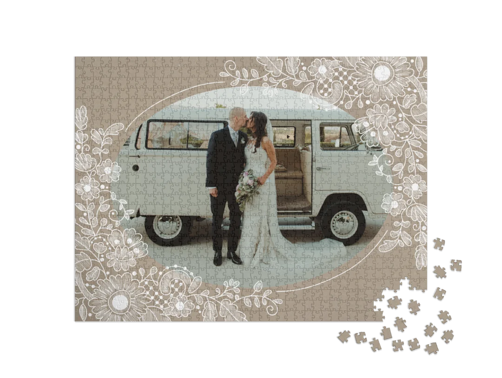 Floral Lace Custom Photo Jigsaw Puzzle (1 Photo, Landscape)