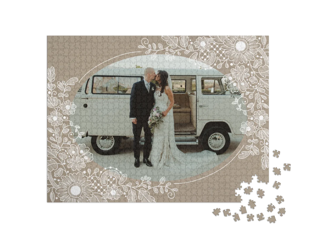 Floral Lace Custom Photo Jigsaw Puzzle (1 Photo, Landscape)