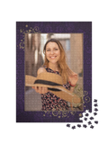 Gold & Purple Floral Custom Photo Jigsaw Puzzle (1 Photo, Portrait)