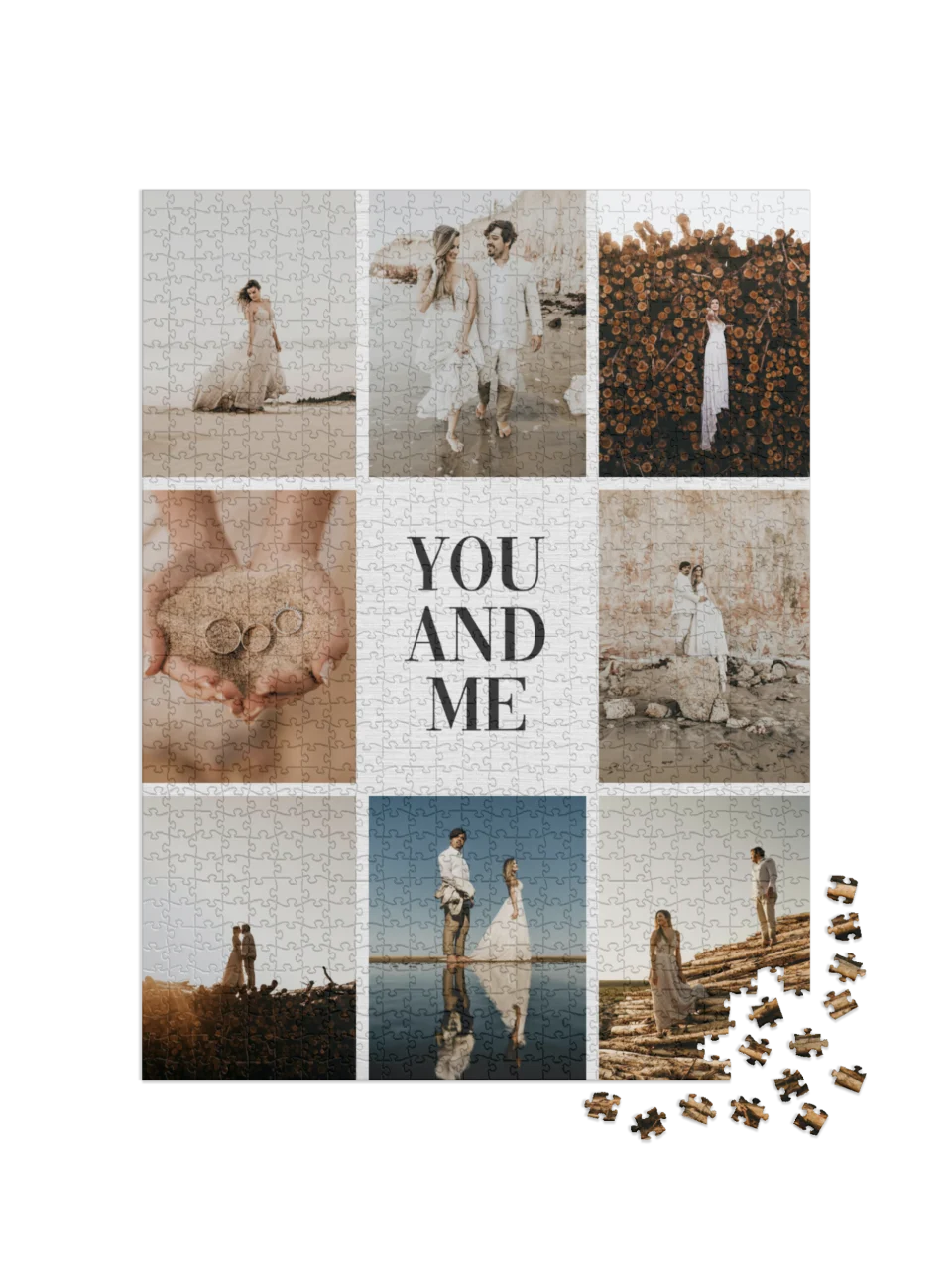 You and Me Custom Photo Collage Jigsaw Puzzle (8 Photos, Portrait)