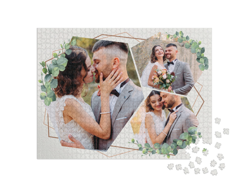 Botanical Custom Photo Collage Jigsaw Puzzle (3 Photos, Landscape)
