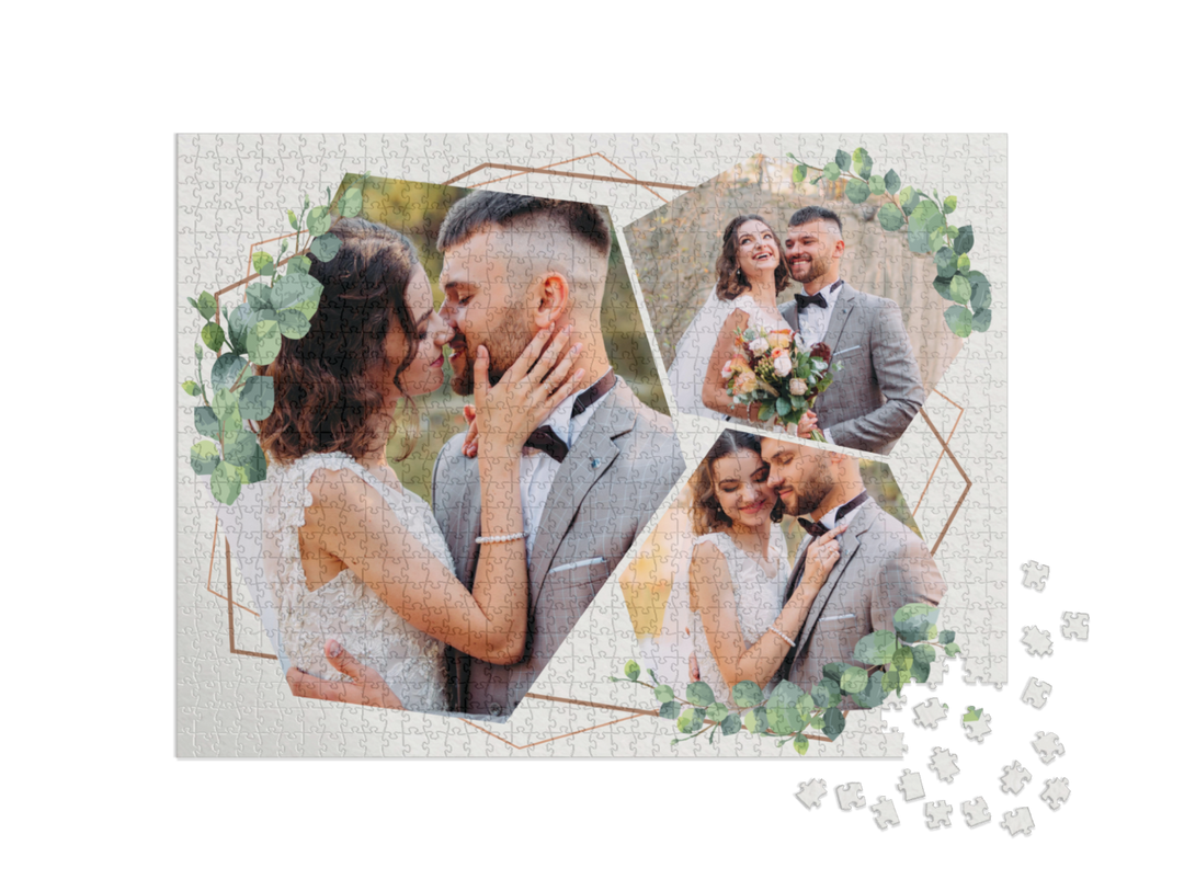 Botanical Custom Photo Collage Jigsaw Puzzle (3 Photos, Landscape)