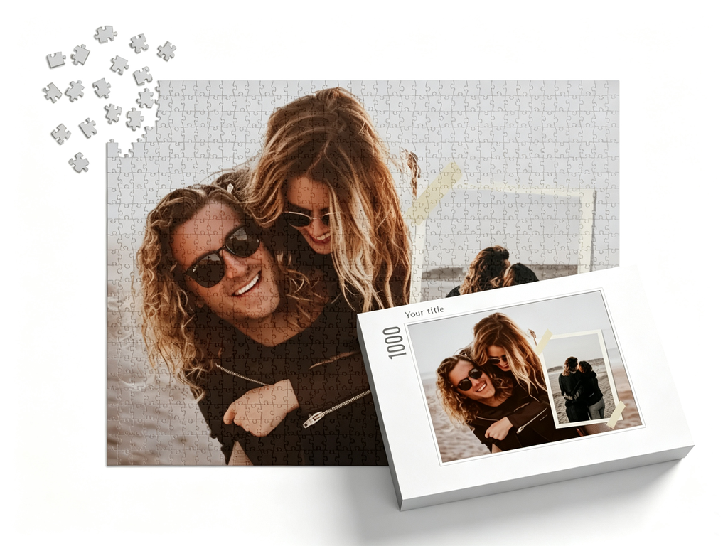 Poster Custom Photo Collage Jigsaw Puzzle (2 Photos, Landscape)