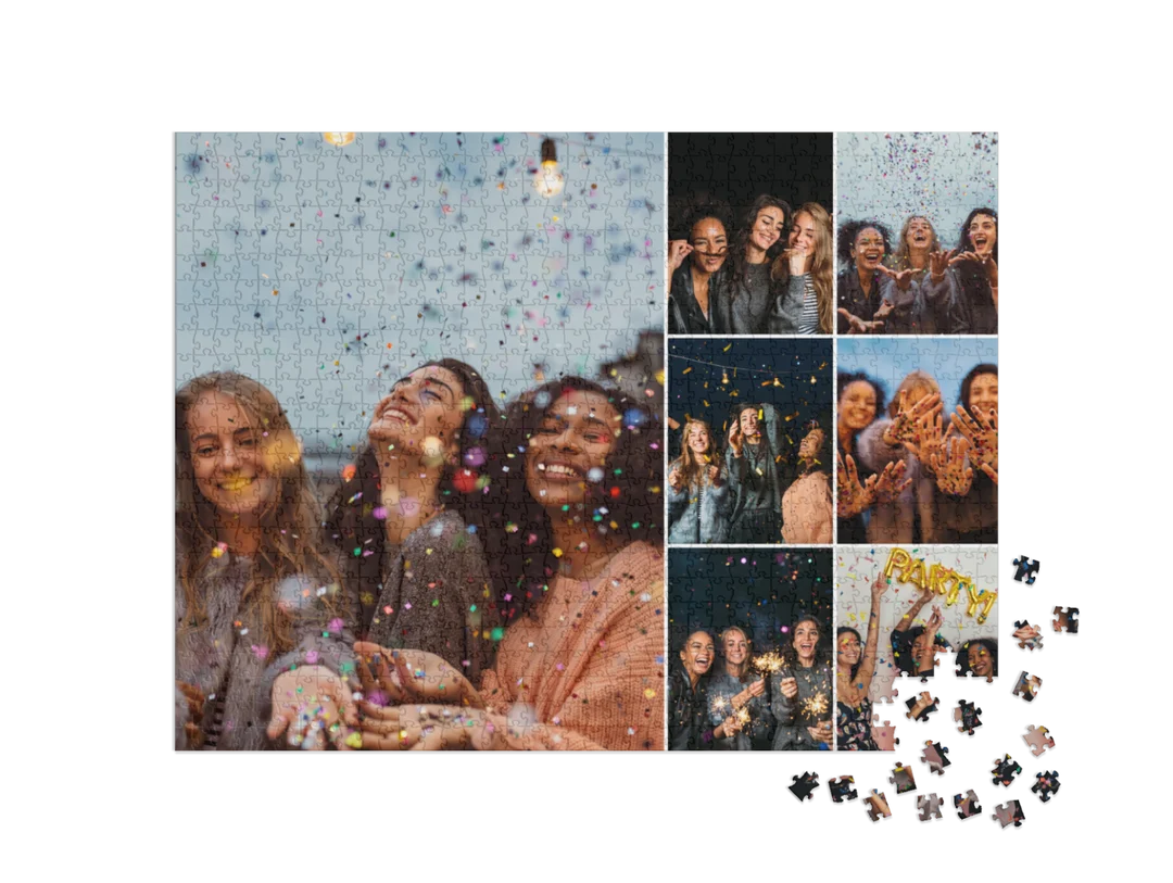 Custom Photo Collage Jigsaw Puzzle Vertical Photos (7 Photos, Landscape)