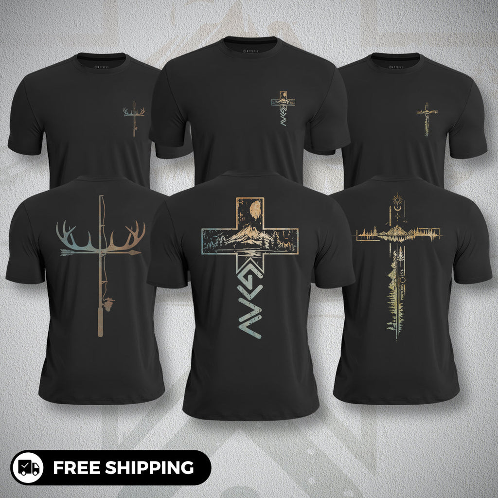 Christian & Nature 3-Pack - Quick-Dry T-Shirts
