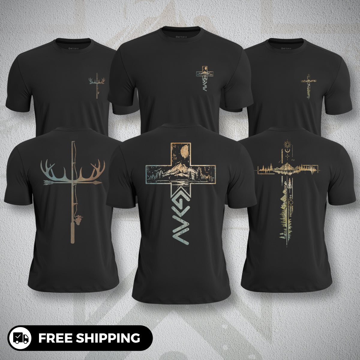 Christian & Nature 3-Pack - Quick-Dry T-Shirts