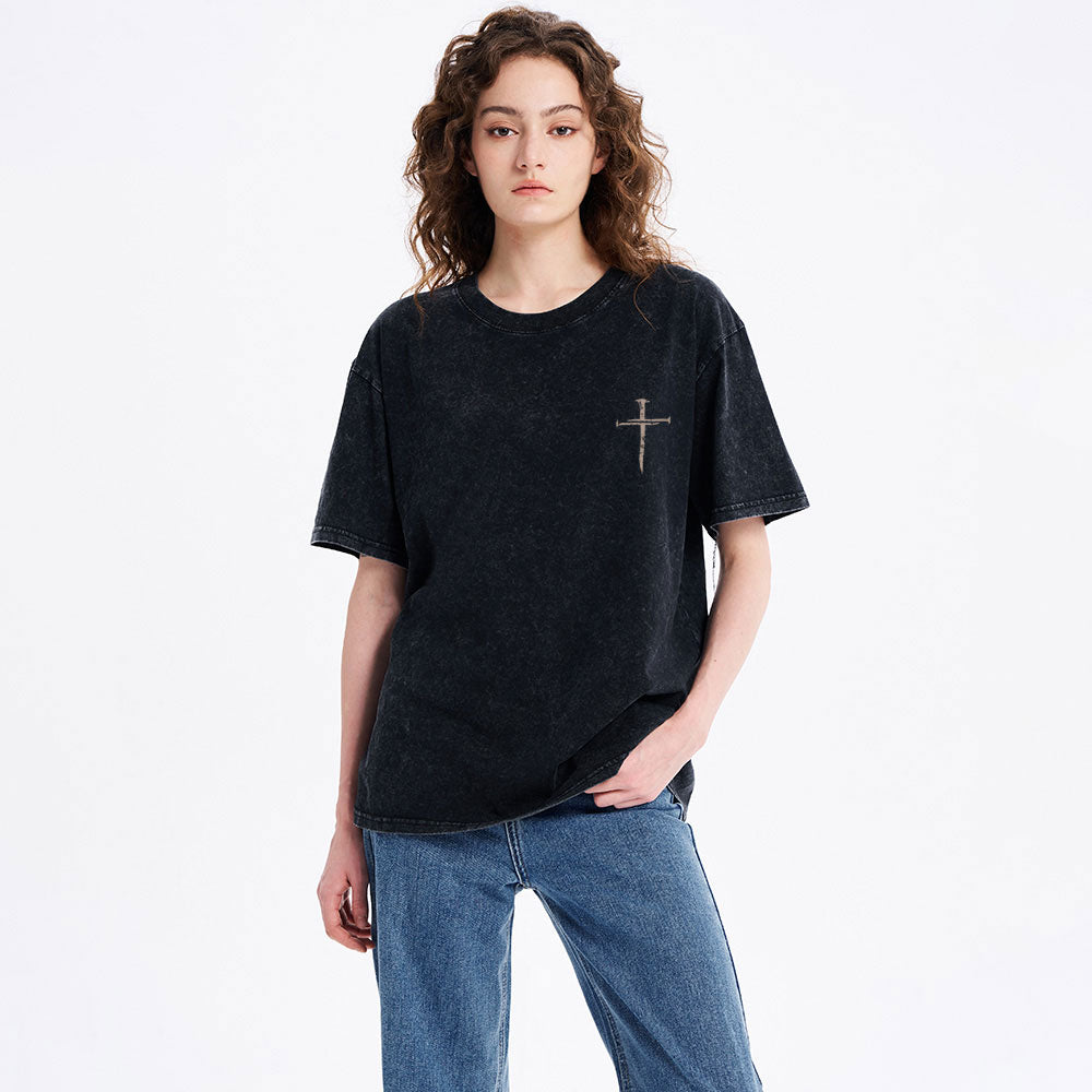 Be Strong & Courageous Christian Washed T-Shirt