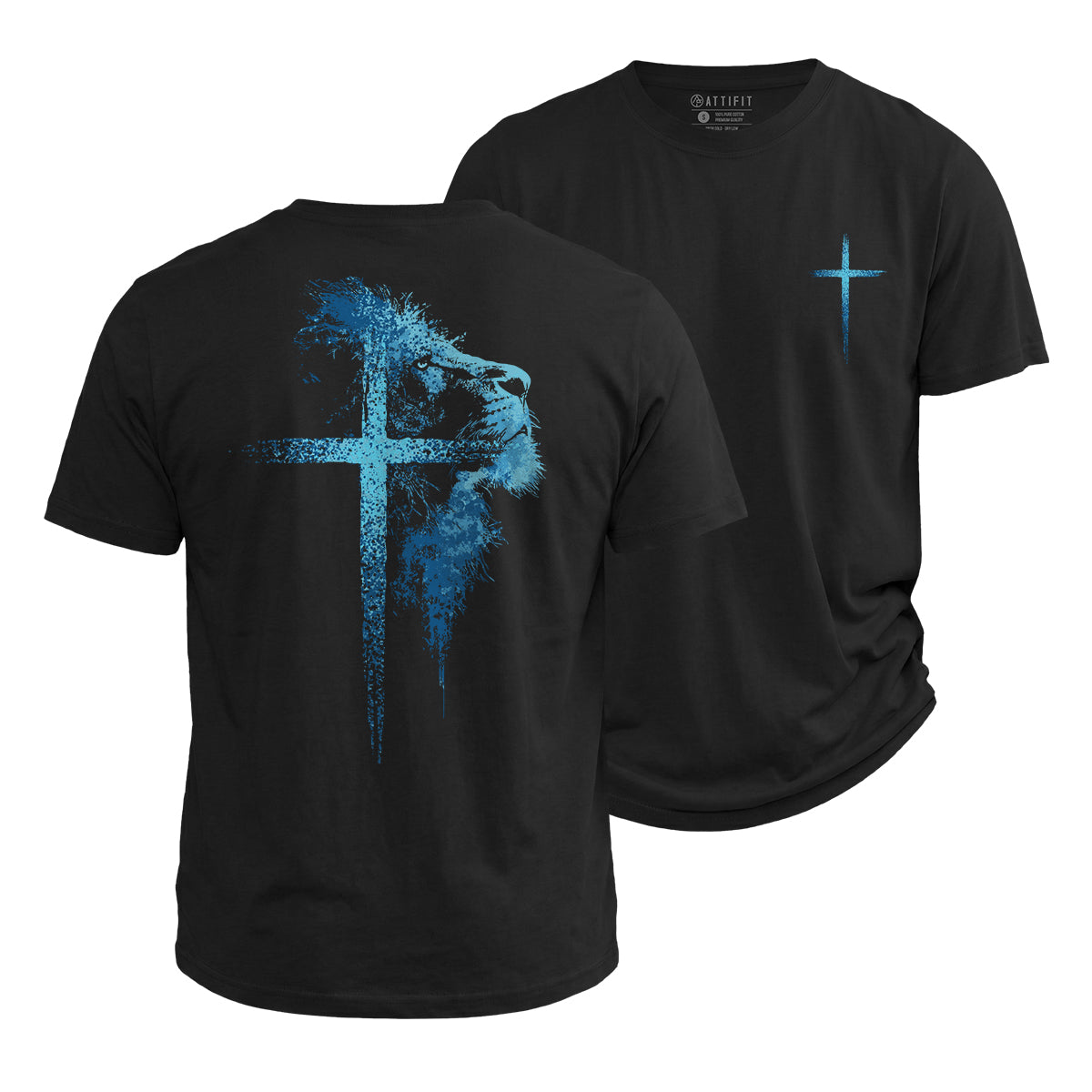 Lion of Faith Cross Cotton T-Shirt