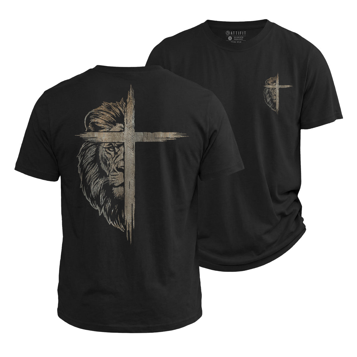 Lion of Judah Cross Cotton T-Shirt