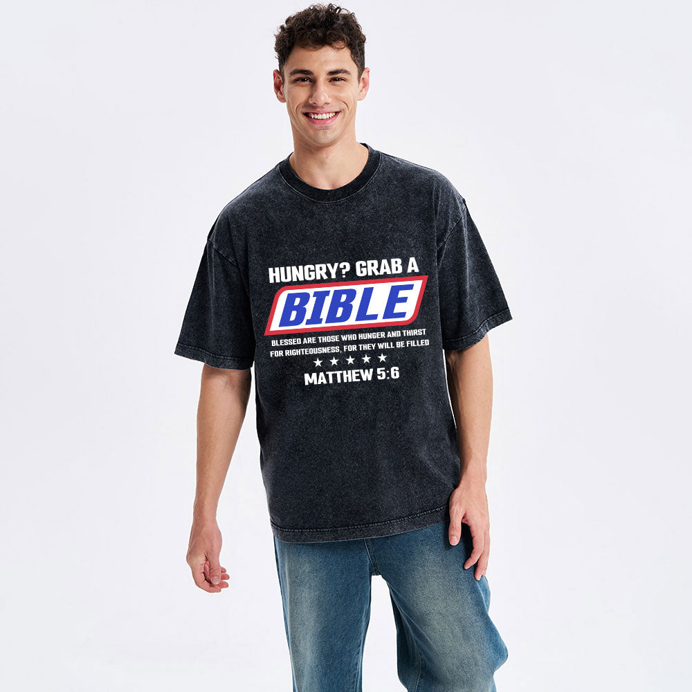Blessed Are Those Who Hunger And Thirst For Righteousness Christian Washed T-Shirt