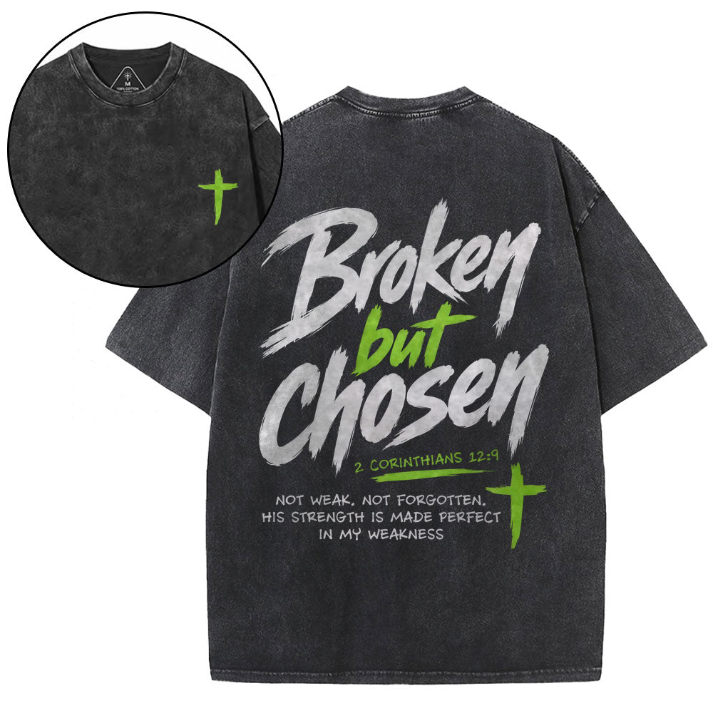 Broken But Chosen Christian Washed T-Shirt