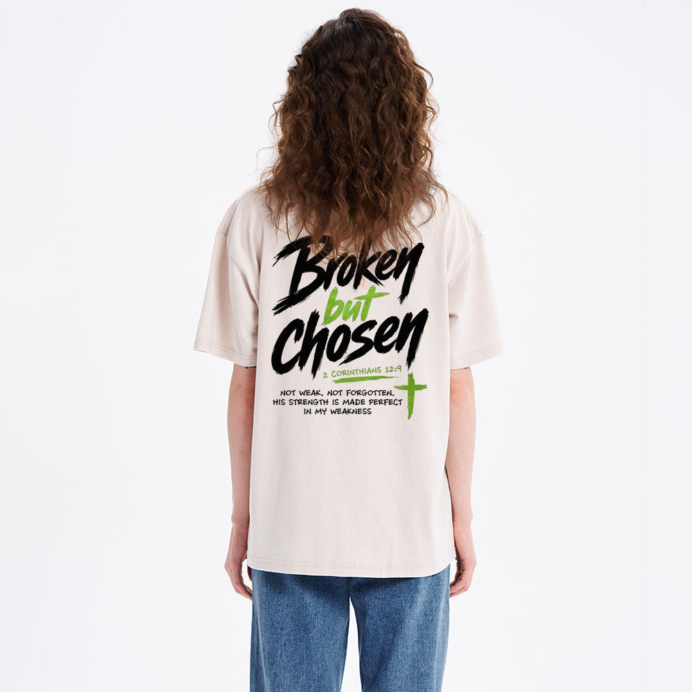 Broken But Chosen Christian Washed T-Shirt
