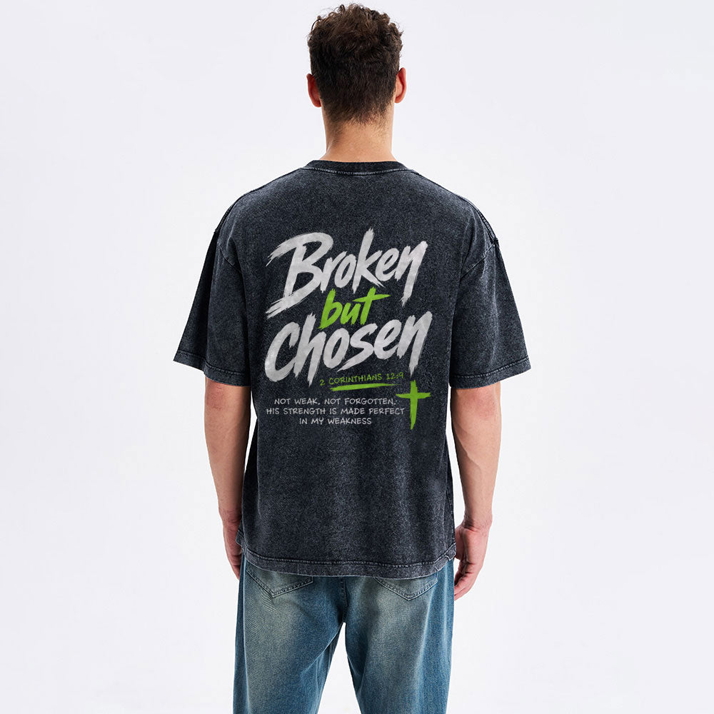 Broken But Chosen Christian Washed T-Shirt