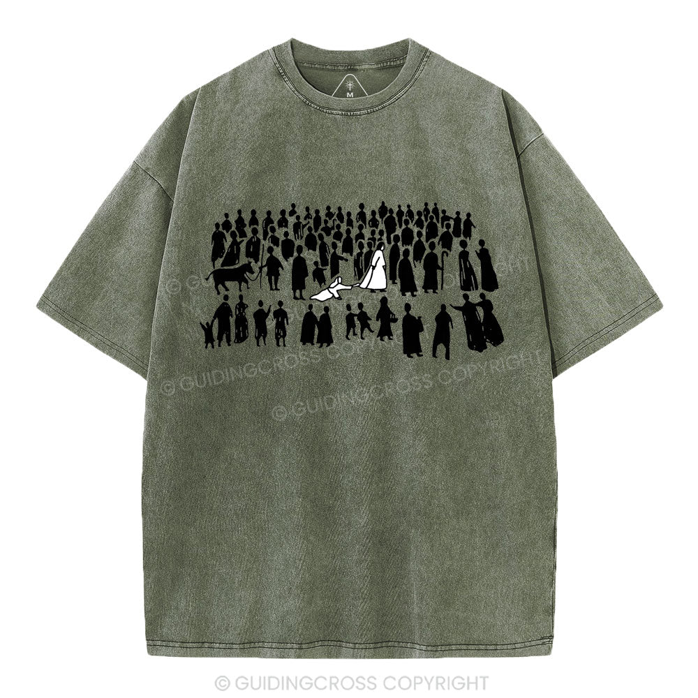 By His Wounds Christian Washed T-Shirt